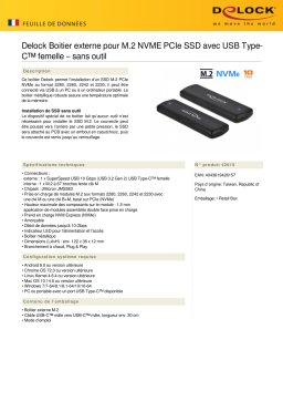 DeLOCK 42615 External Enclosure for M.2 NVMe PCIe SSD Fiche technique