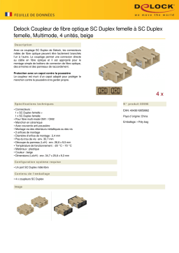 DeLOCK 85996 Optical Fiber Coupler SC Duplex female to SC Duplex female Multi-mode 4 pieces beige Fiche technique