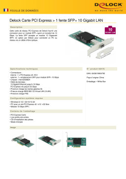 DeLOCK 90479 PCI Express x8 Card 1 x SFP+ 10 Gigabit LAN i82599 Fiche technique