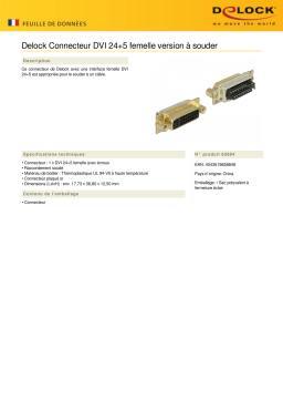 DeLOCK 65884 Connector DVI 24+5 female soldering version Fiche technique