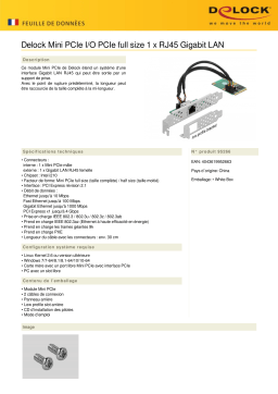 DeLOCK 95266 Mini PCIe I/O PCIe full size 1 x RJ45 Gigabit LAN Fiche technique