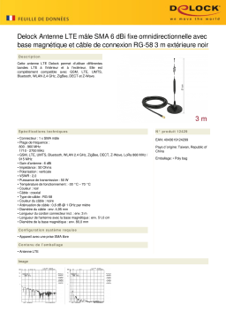 DeLOCK 12429 LTE Antenna SMA plug 6 dBi fixed omnidirectional Fiche technique