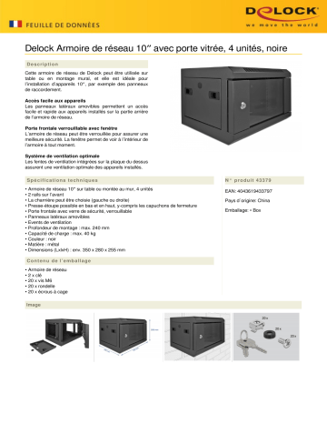 DeLOCK 43379 10″ Network Cabinet Fiche technique | Fixfr