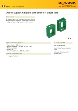 DeLOCK 86763 Keystone Holder for cases 4 pieces green Fiche technique