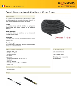 DeLOCK 18848 Braided Sleeve stretchable 10 m x 6 mm black Fiche technique