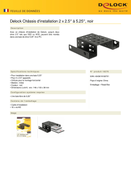 DeLOCK 18270 Installation frame 2 x 2.5″ to 5.25″ black Fiche technique