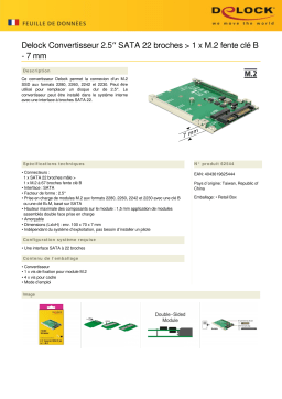 DeLOCK 62544 2.5″ Converter SATA 22 pin > 1 x M.2 key B - 7 mm Fiche technique