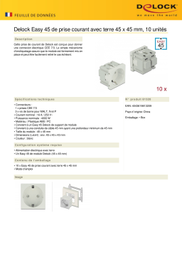 DeLOCK 81320 Easy 45 Grounded Power Socket 45 x 45 mm 10 pieces Fiche technique