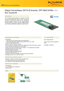 DeLOCK 62703 Converter SATA 22 pin / SFF-8643 NVMe > 1 x M.2 Key M Fiche technique