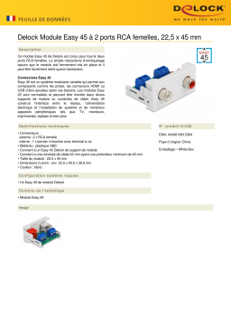 DeLOCK 81338 Easy 45 Module 2 x RCA female port 22.5 x 45 mm Fiche technique