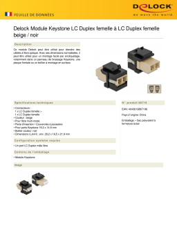 DeLOCK 86719 Keystone Module LC Duplex female to LC Duplex female beige / black Fiche technique