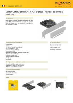 DeLOCK 90431 2 port SATA PCI Express Card - Low Profile Form Factor Fiche technique