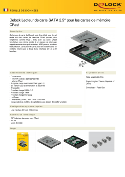 DeLOCK 91750 2.5″ SATA Card Reader for CFast memory cards Fiche technique