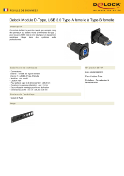 DeLOCK 86707 D-Type Module USB 3.0 Type-A female to Type-B female Fiche technique