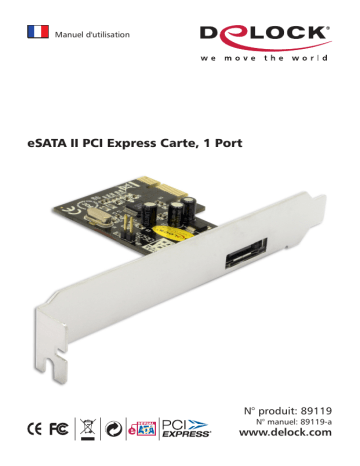 DeLOCK 89119 eSATA II PCI Express Card, 1 Port Manuel utilisateur | Fixfr