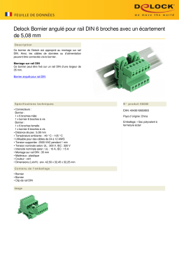 DeLOCK 66080 Terminal Block Set for DIN Rail 6 pin Fiche technique