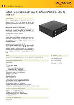 DeLOCK 47233 5.25″ Mobile Rack for 4 x 2.5″ SATA / SAS HDD / SSD 12 Gb/s Fiche technique