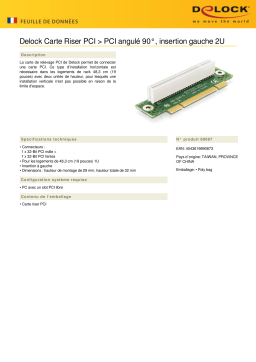 DeLOCK 89087 Riser Card PCI > PCI angled 90° left insertion 2U Fiche technique