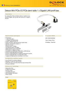 DeLOCK 95265 Mini PCIe I/O PCIe half size 1 x Gigabit LAN Low Profile Fiche technique