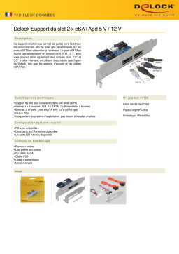 DeLOCK 61725 Slot bracket 2 x eSATApd 5 V / 12 V Fiche technique