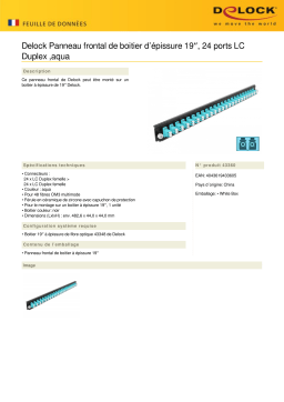 DeLOCK 43360 19″ Splice Box Front Panel 24 port LC Duplex aqua Fiche technique