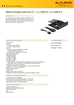 DeLOCK 63993 3.5″ Front Panel > 2 x USB 3.0 + 2 x USB 2.0 Fiche technique