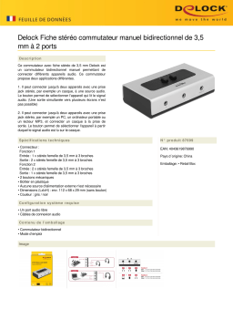 DeLOCK 87699 Switch Stereo Jack 3.5 mm 2 port manual bidirectional Fiche technique