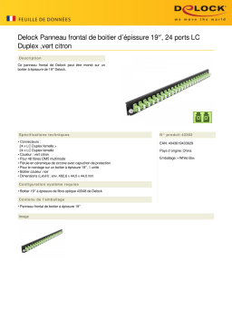 DeLOCK 43362 19″ Splice Box Front Panel 24 port LC Duplex limegreen Fiche technique