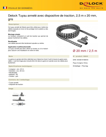 DeLOCK 18844 Spiral Hose Fiche technique | Fixfr