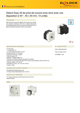 DeLOCK 81321 Easy 45 Grounded Power Socket Fiche technique