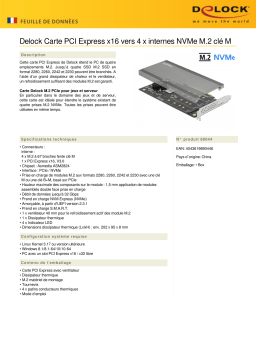 DeLOCK 89044 PCI Express x16 Card to 4 x internal NVMe M.2 Key M Fiche technique