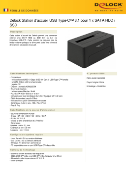 DeLOCK 63958 USB Type-C™ 3.1 Docking Station for 1 x SATA HDD / SSD Fiche technique