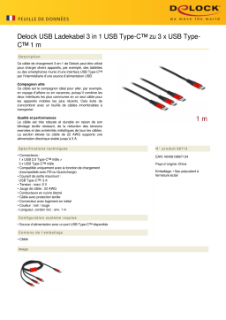 DeLOCK 86713 USB Ladekabel 3 in 1 USB Type-C™ zu 3 x USB Type-C™ 1 m Fiche technique