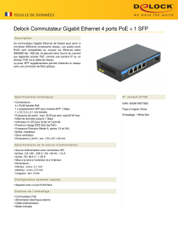 DeLOCK 87765 Gigabit Ethernet Switch 4 Port PoE + 1 SFP Fiche technique