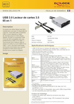 DeLOCK 91700 USB 3.0 Card Reader 3.5 65 in 1 Fiche technique