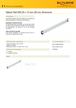 DeLOCK 66180 DIN Rail 35 x 15 mm (50 cm) Aluminium Fiche technique