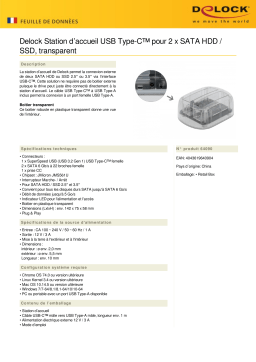 DeLOCK 64090 USB Type-C™ Docking Station for 2 x SATA HDD / SSD transparent Fiche technique