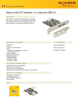 DeLOCK 89241 PCI Express Card > 2 x external USB 3.0 Fiche technique