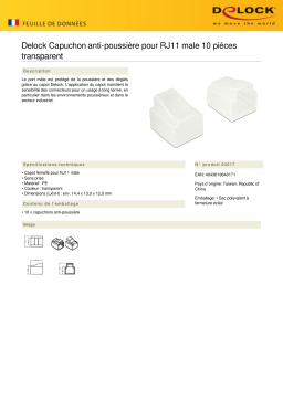 DeLOCK 64017 Dust Cover for RJ11 plug 10 pieces transparent Fiche technique