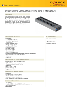 DeLOCK 63977 External USB 3.0 Hub Fiche technique