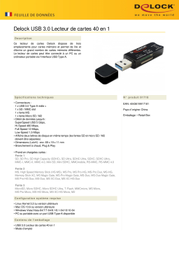 DeLOCK 91718 USB 3.0 Card Reader 40 in 1 Fiche technique