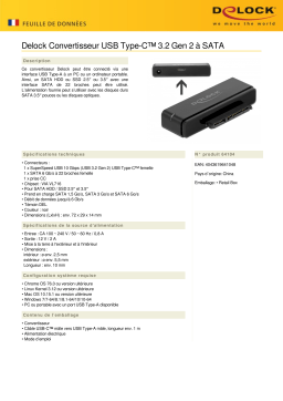 DeLOCK 64104 USB Type-C™ 3.2 Gen 2 to SATA Converter Fiche technique