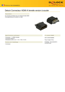 DeLOCK 65885 Connector HDMI-A female soldering version Fiche technique