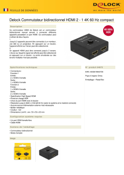 DeLOCK 64072 HDMI 2 - 1 Switch bidirectional 4K 60 Hz compact Fiche technique