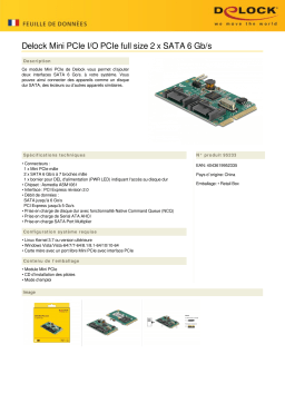 DeLOCK 95233 Mini PCIe I/O PCIe full size 2 x SATA 6 Gb/s Fiche technique