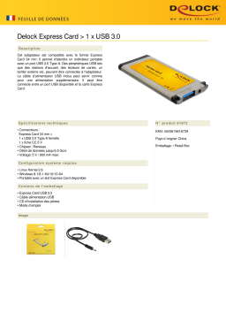 DeLOCK 61872 Express Card > 1 x USB 3.0 Fiche technique