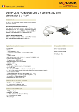 DeLOCK 89909 PCI Express Card to 2 x Serial RS-232 Fiche technique