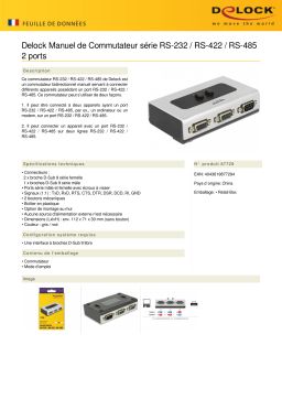 DeLOCK 87729 Serial Switch RS-232 / RS-422 / RS-485 2-port manual Fiche technique