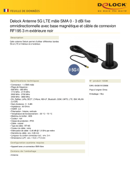 DeLOCK 12590 5G LTE Antenna SMA plug 0 - 3 dBi fixed omnidirectional Fiche technique