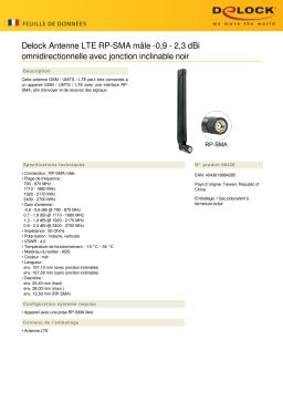 DeLOCK 88428 LTE Antenna RP-SMA plug -0.9 - 2.3 dBi omnidirectional Fiche technique